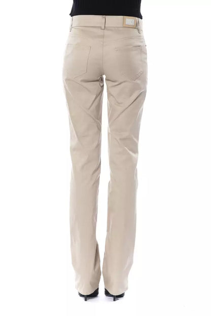  - Beige Cotton Women Pants