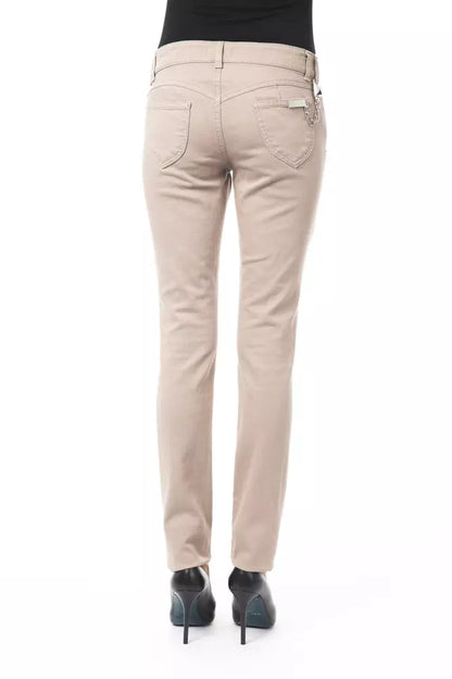  - Beige Cotton Women Pant