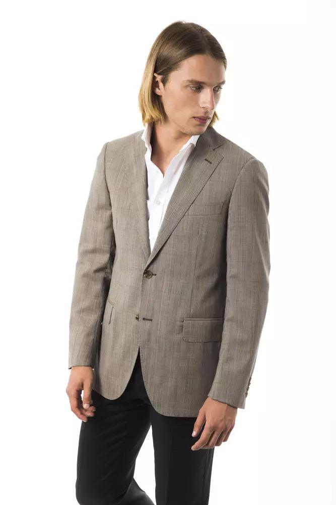  - Gray Wool Men Blazer