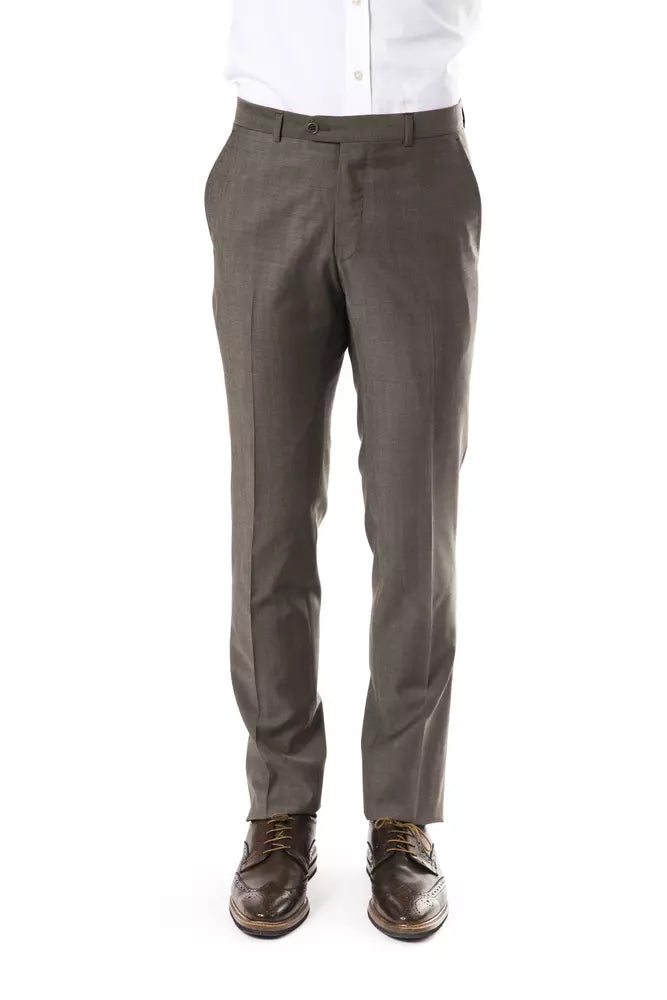 Gray Woolen Men Pant