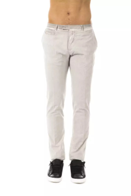  - Gray Cotton Men Pant