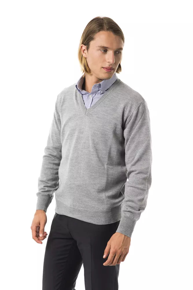 Gray Wool Men Sweater