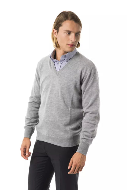  - Gray Wool Men Sweater