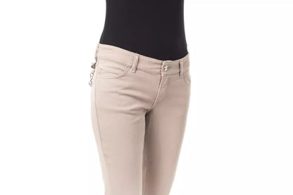  - Beige Cotton Women Pant