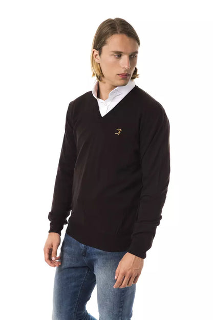  - Brown Merino Wool Men Sweater