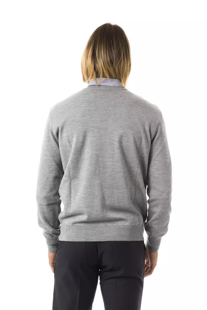  - Gray Wool Men Sweater