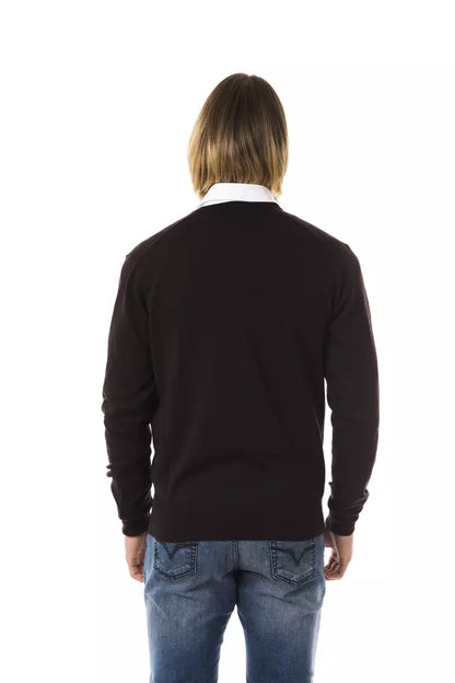  - Brown Merino Wool Men Sweater