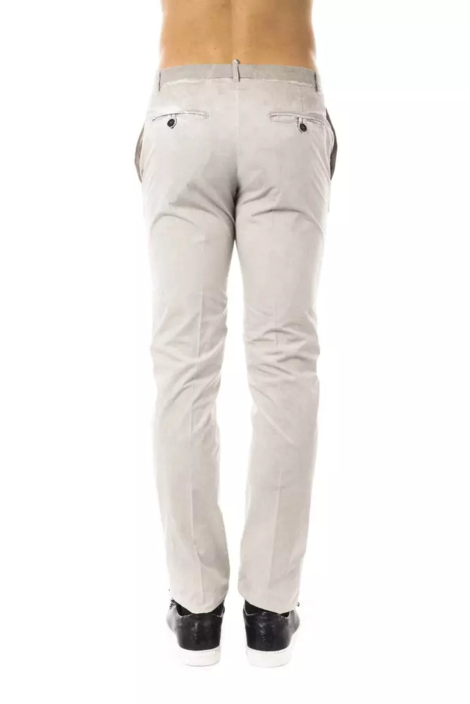  - Gray Cotton Men Pant