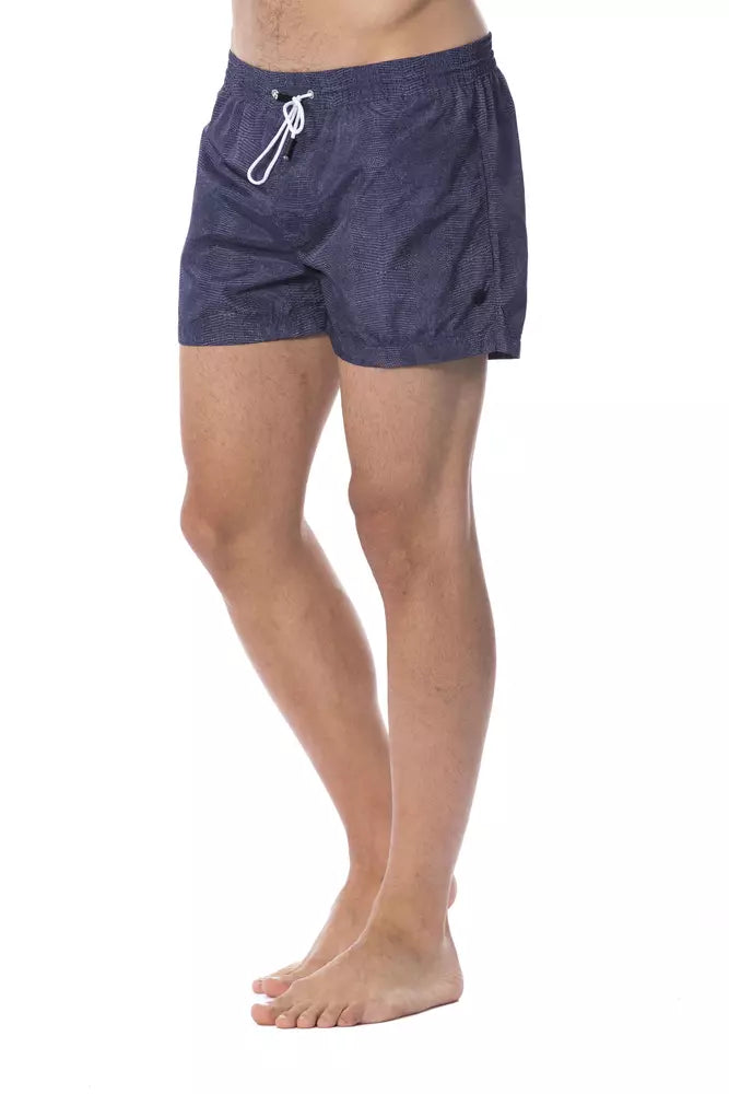  - Blue Polyester Men Swimwear