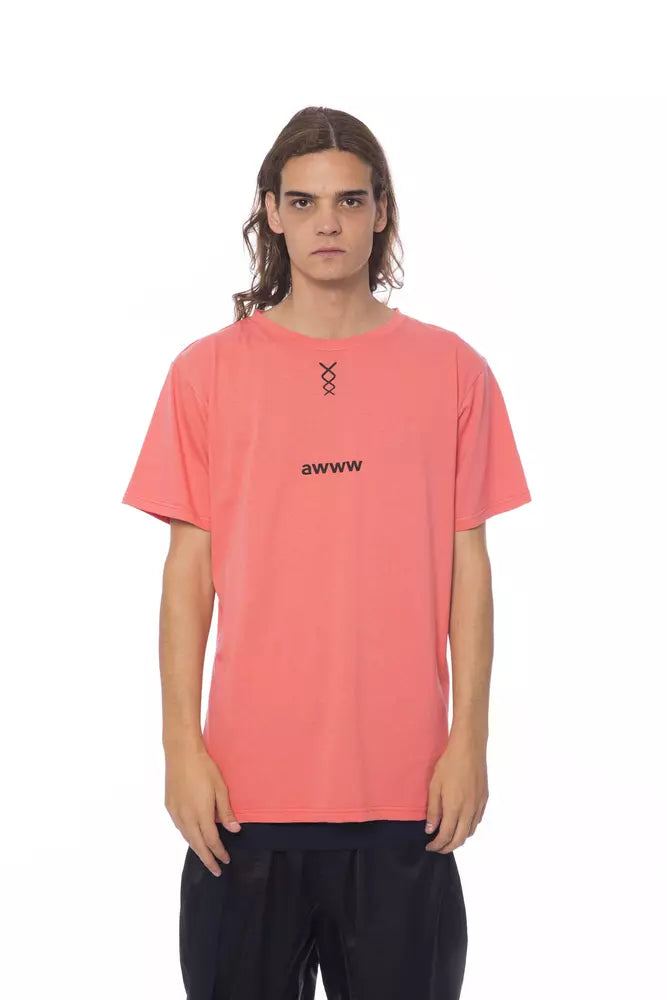  - Pink Cotton Men T-Shirt