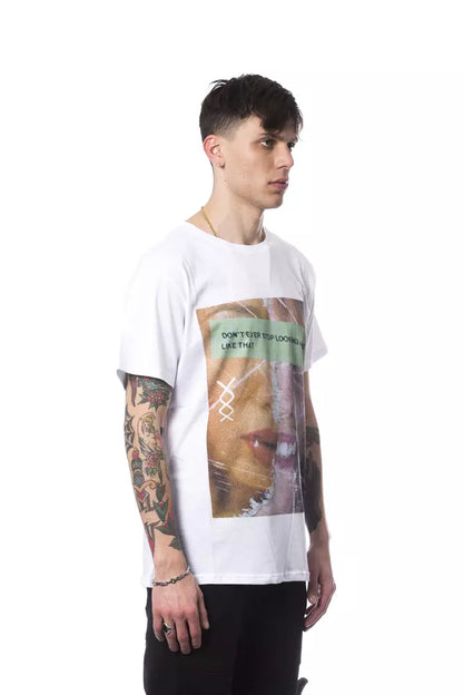  - White Cotton Men T-Shirt