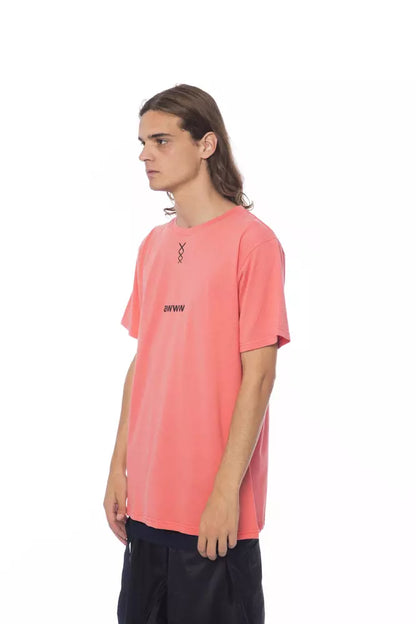  - Pink Cotton Men T-Shirt