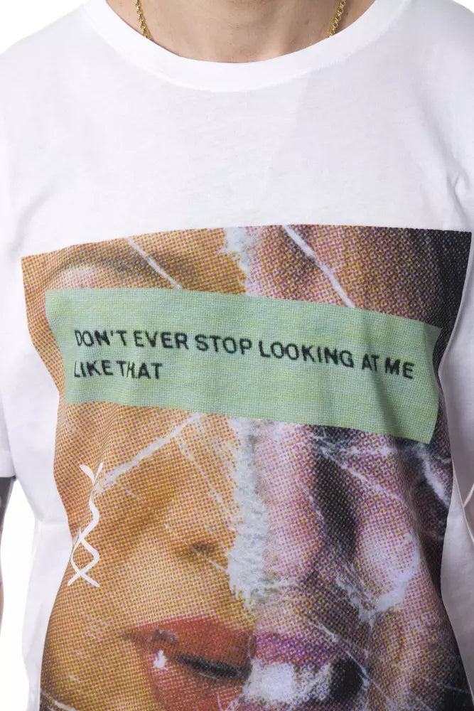  - White Cotton Men T-Shirt
