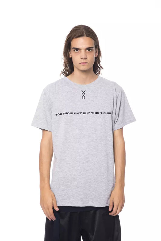  - Gray Cotton Men T-Shirt