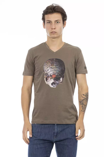  - Brown Cotton Men T-Shirt