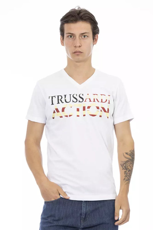  - White Cotton Men T-Shirt