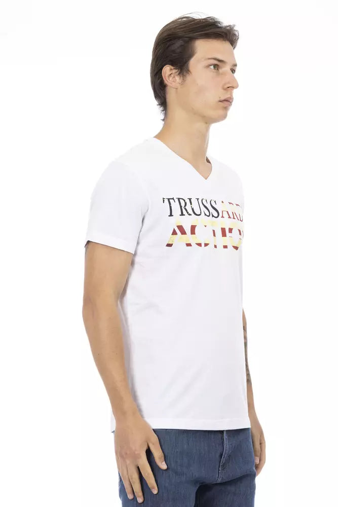  - White Cotton Men T-Shirt