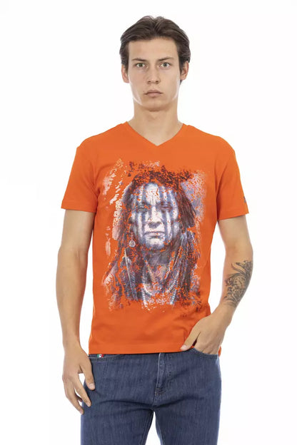  - Orange Cotton Men T-Shirt