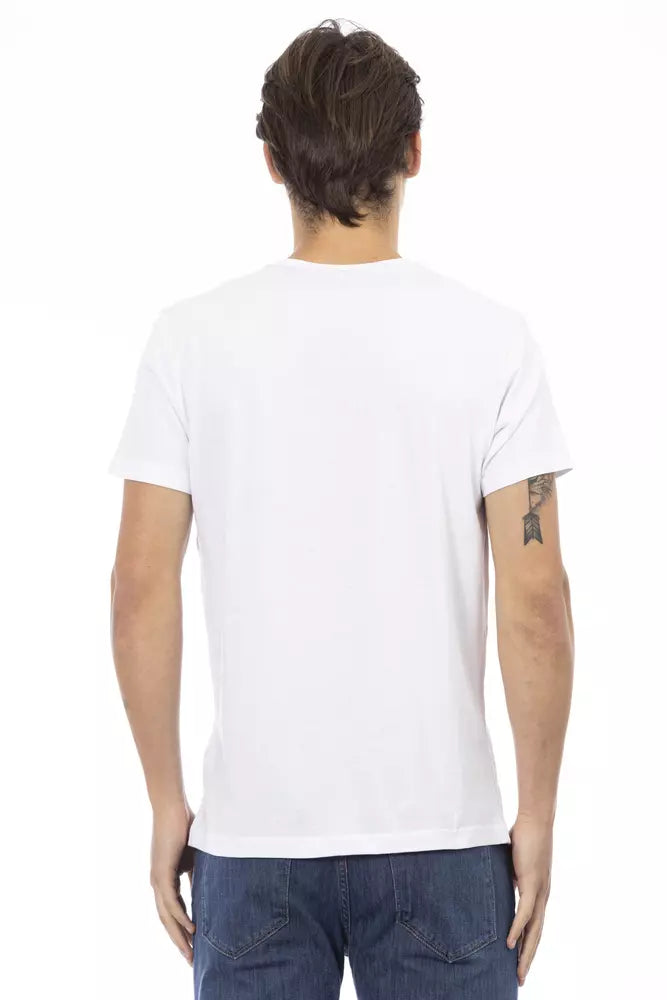  - White Cotton Men T-Shirt