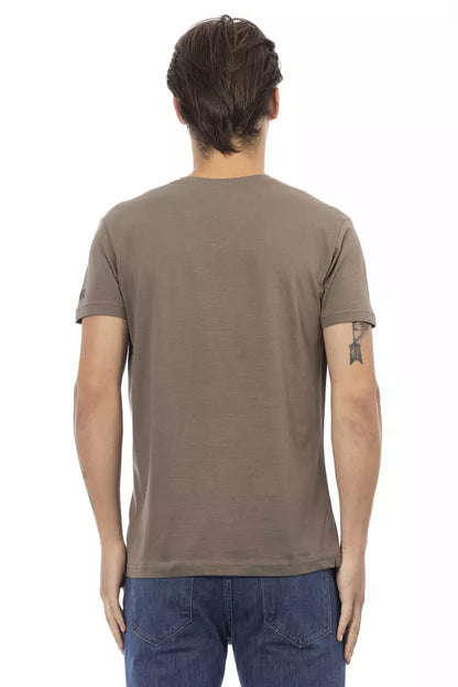  - Brown Cotton Men T-Shirt