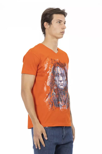  - Orange Cotton Men T-Shirt