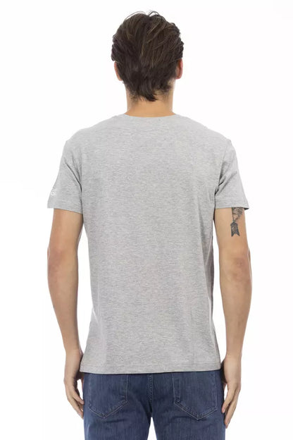  - Gray Cotton Men T-Shirt