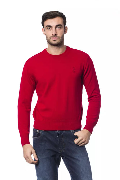  - Red Merino Wool Men Sweater