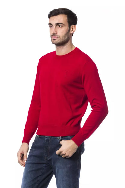  - Red Merino Wool Men Sweater