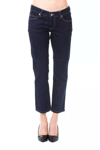  - Blue Cotton Women Capri Jeans