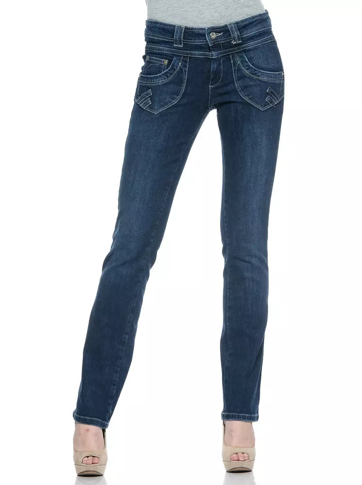 Blue Cotton Women Jeans