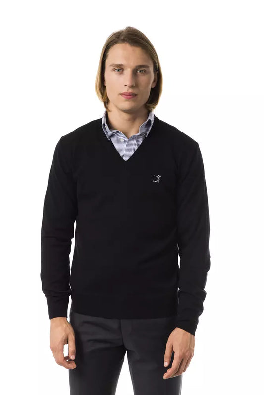  - Black Merino Wool Men Sweater