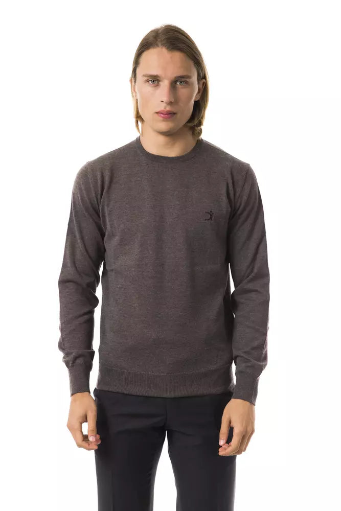  - Gray Merino Wool Men Sweater