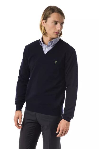  - Blue Merino Wool Men Sweater