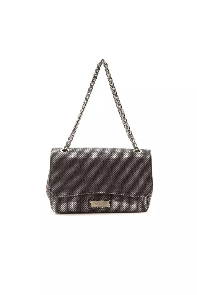 Gray Leather Women Crossbody Bag