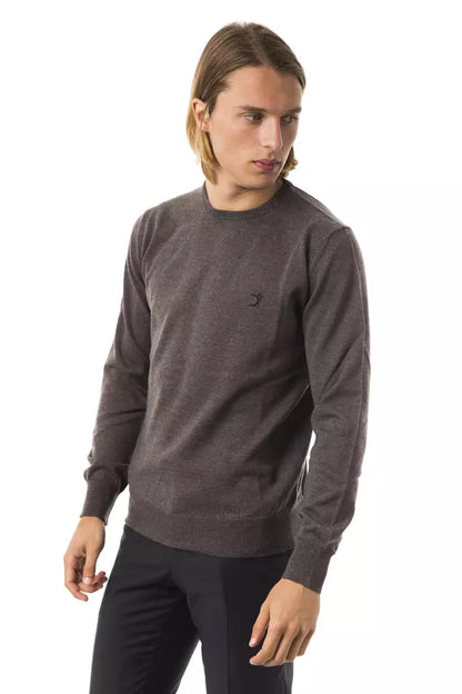  - Gray Merino Wool Men Sweater