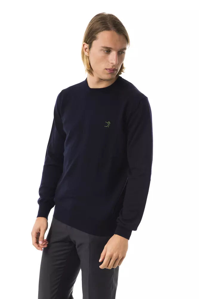  - Blue Merino Wool Men Sweater