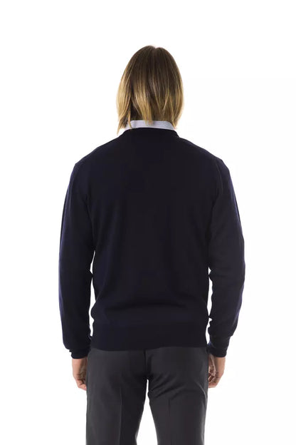  - Blue Merino Wool Men Sweater