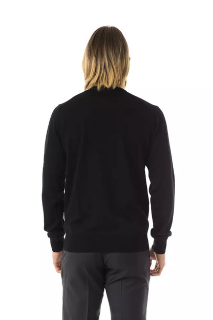  - Black Merino Wool Men Sweater