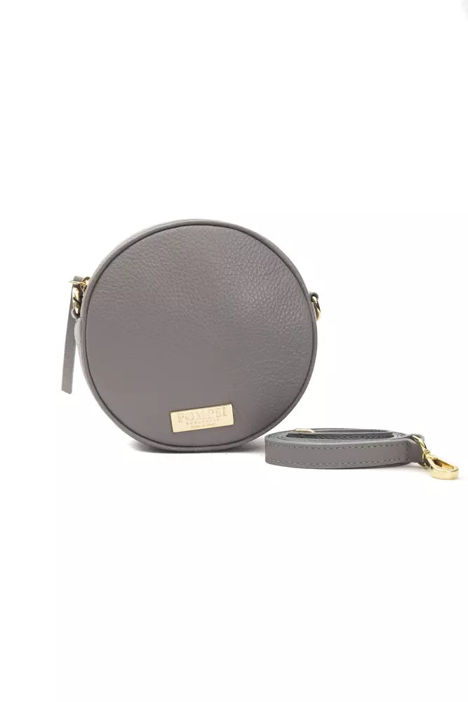  - Gray Leather Women Crossbody Bag