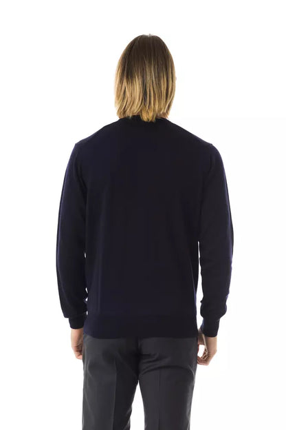  - Blue Merino Wool Men Sweater