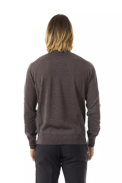  - Gray Merino Wool Men Sweater