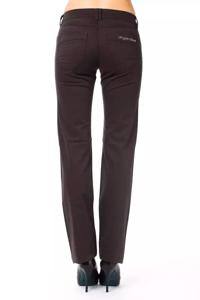  - Brown Cotton Women Pants