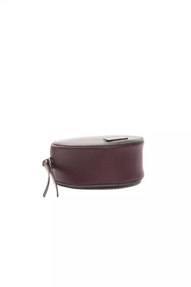  - Chic Burgundy Small Oval Crossbody Bag