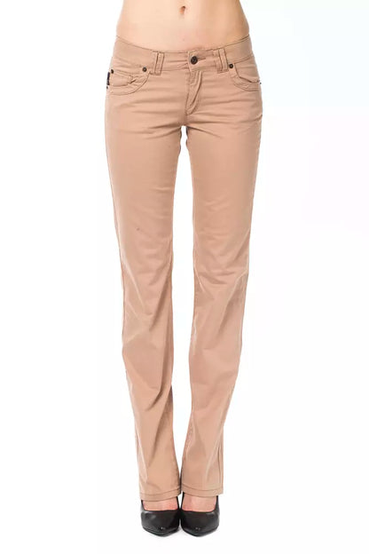  - Beige Cotton Women Pant