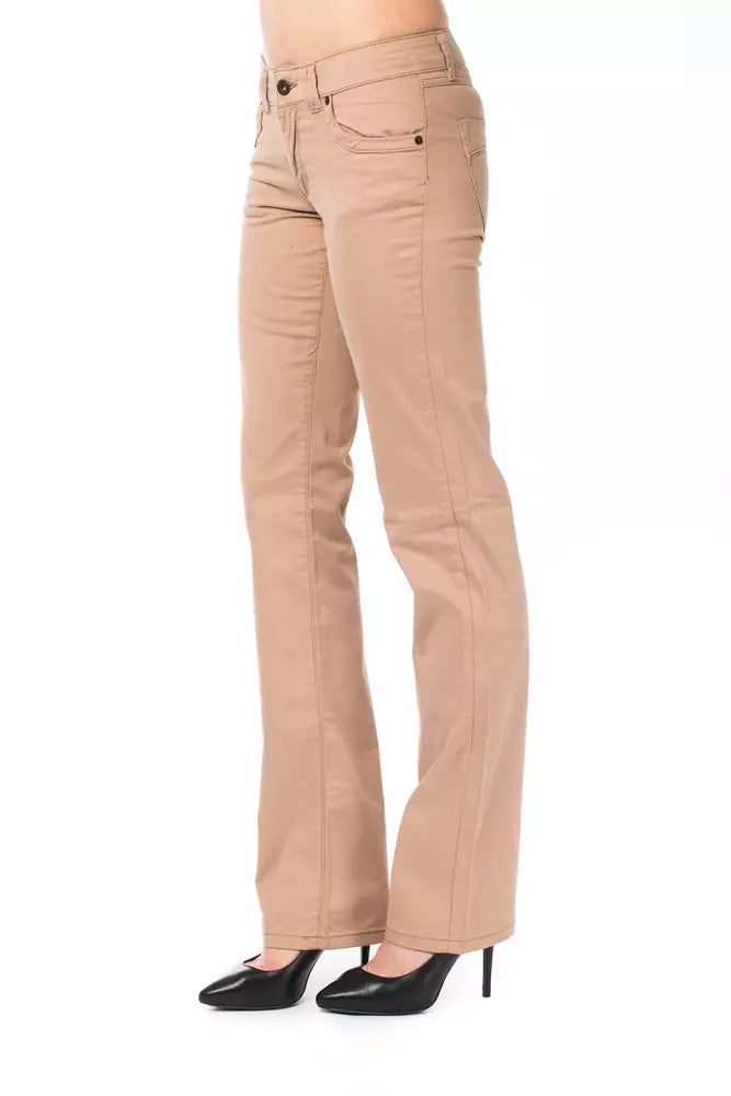  - Beige Cotton Women Pant