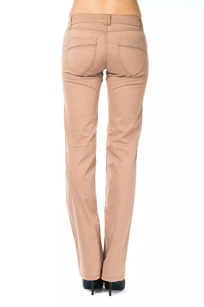  - Beige Cotton Women Pant