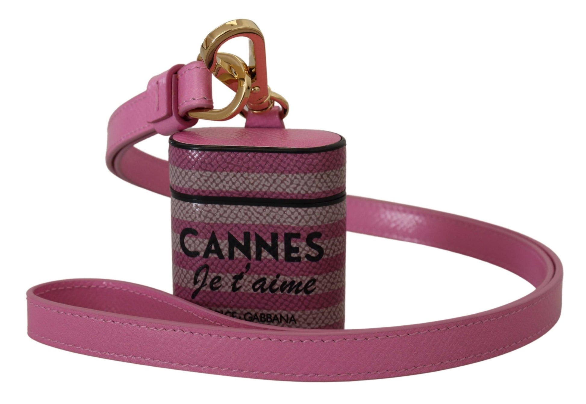 Cannes Je t'aime Leather AirPods Case in Pink