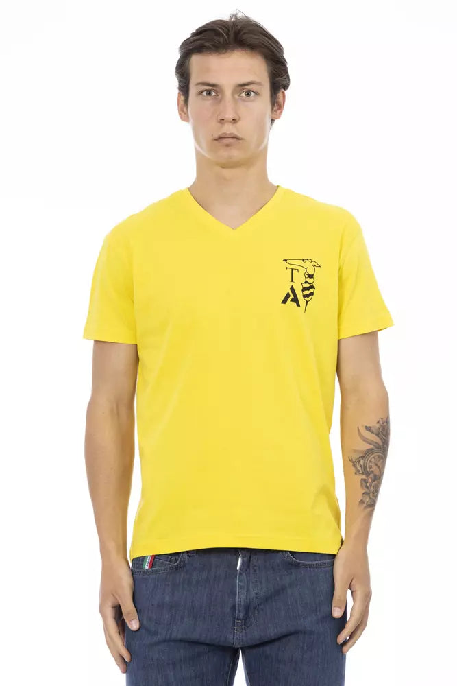  - Yellow Cotton Men T-Shirt