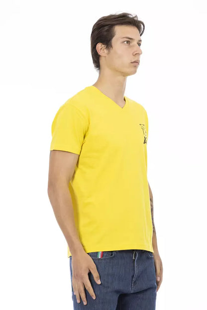  - Yellow Cotton Men T-Shirt