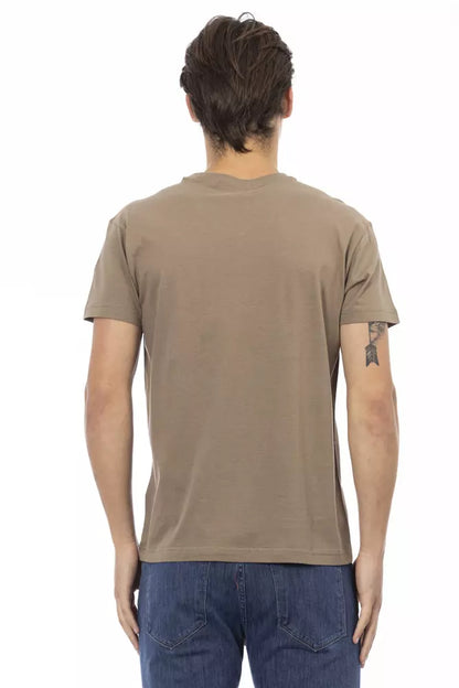  - Brown Cotton Men T-Shirt